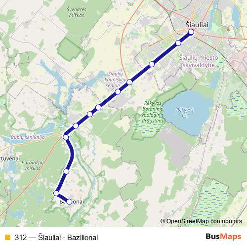 312 bus Line Map