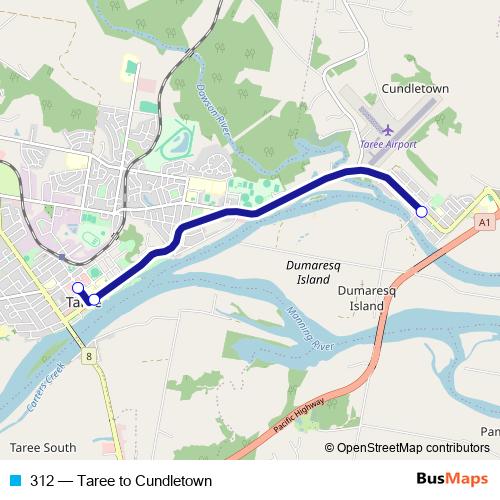 312 bus Line Map