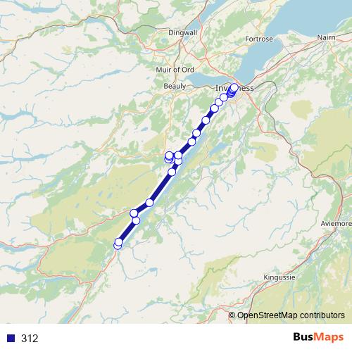 312 bus Line Map