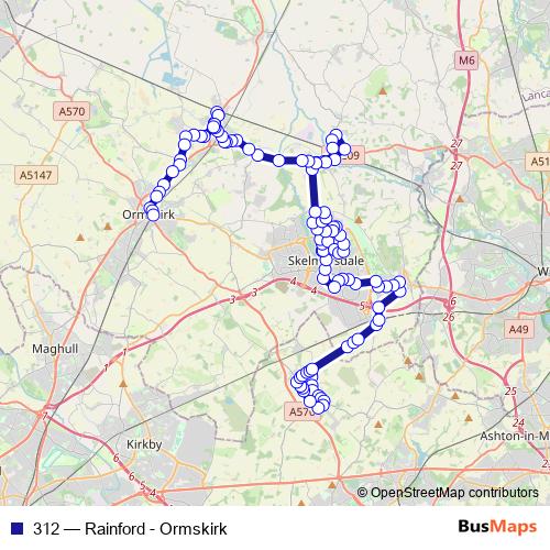 312 bus Line Map