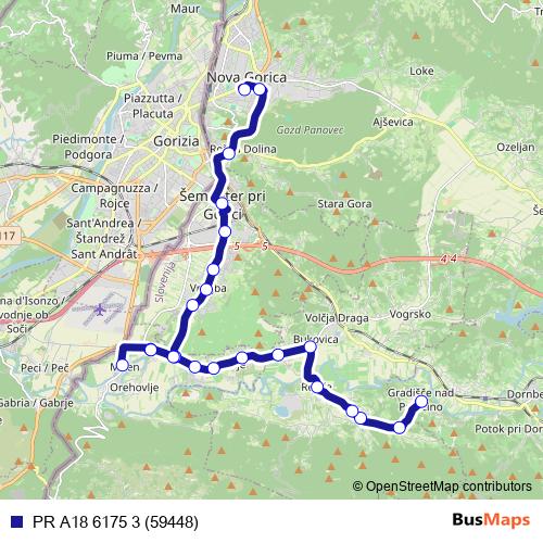 PR A18 6175 3 (59448) bus Line Map