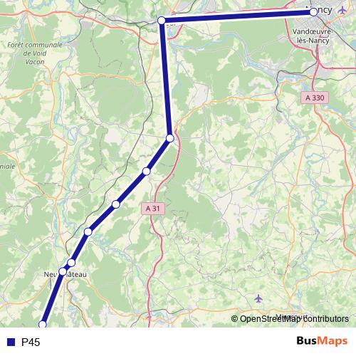 P45 bus Line Map