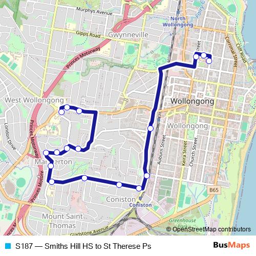 S187 bus Line Map