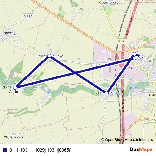 8-11-103 bus Line Map