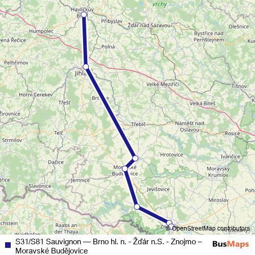 S31/S81 Sauvignon rail Line Map