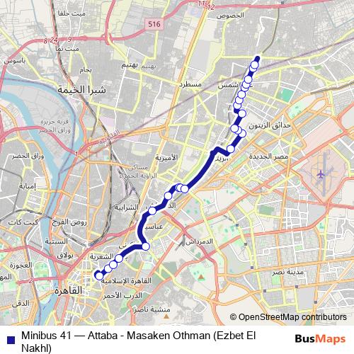 Minibus 41 bus Line Map
