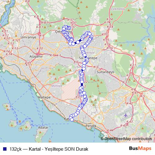 132çk bus Line Map