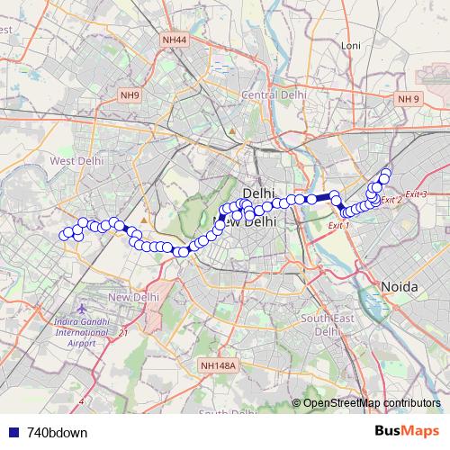 740bdown bus Line Map