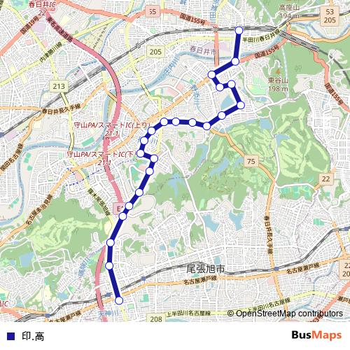 印.高 bus Line Map