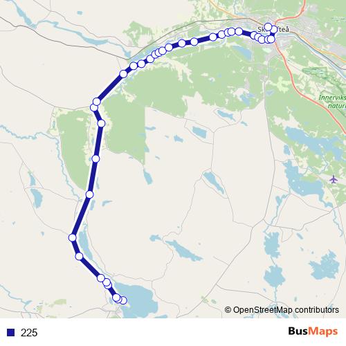 225 bus Line Map