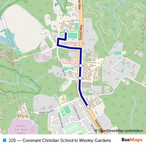 225 bus Line Map