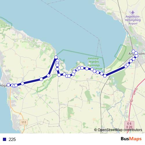 225 bus Line Map