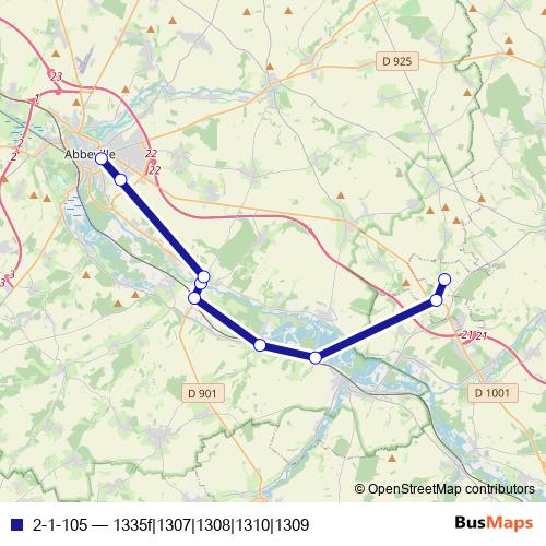 2-1-105 bus Line Map