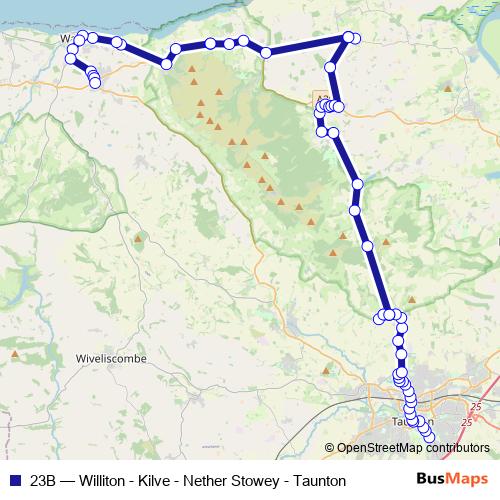 23B bus Line Map