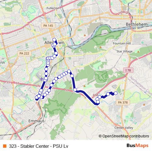 323 - Stabler Center - PSU Lv bus Line Map