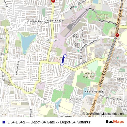 D34-D34g bus Line Map