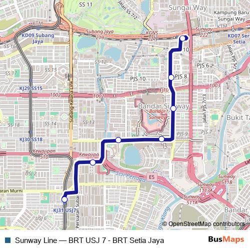 Sunway Line bus Line Map