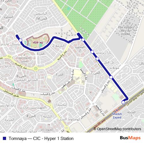 Tomnaya bus Line Map