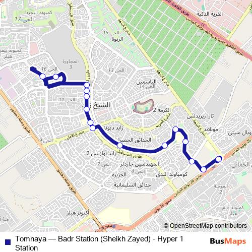 Tomnaya bus Line Map