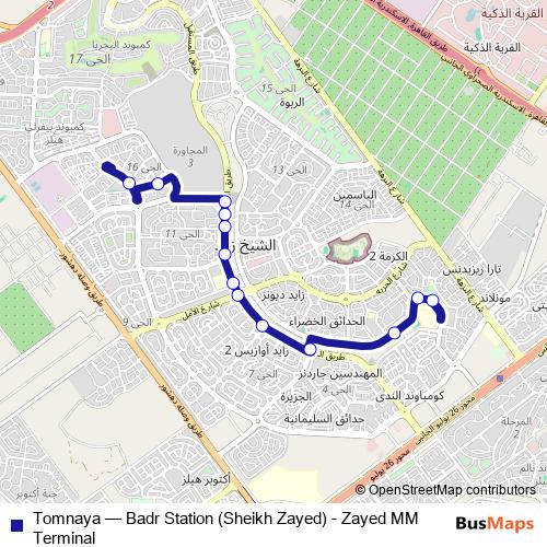 Tomnaya bus Line Map