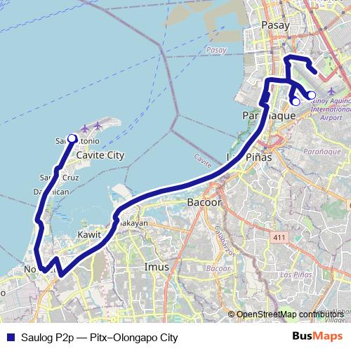 Saulog P2p bus Line Map