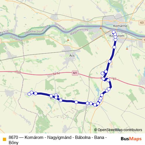 8670 bus Line Map
