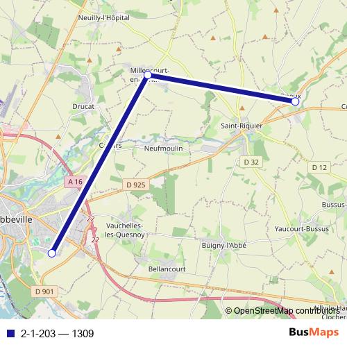 2-1-203 bus Line Map