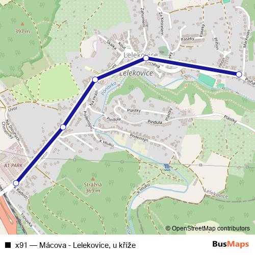 x91 bus Line Map