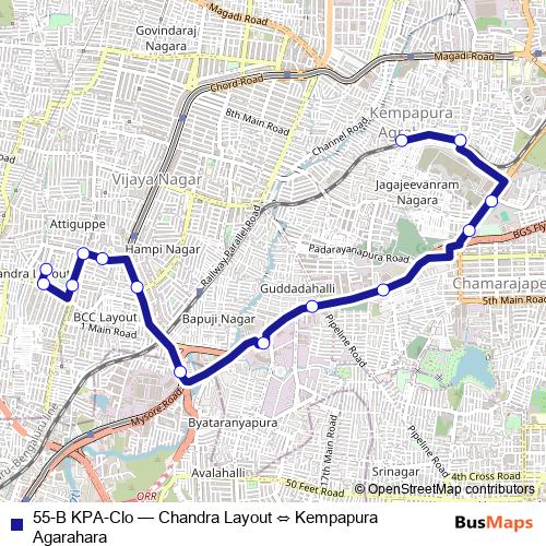 55-B KPA-Clo bus Line Map