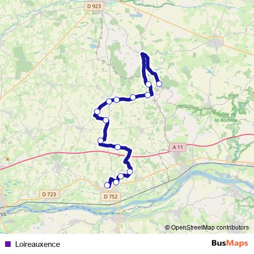 Loireauxence bus Line Map