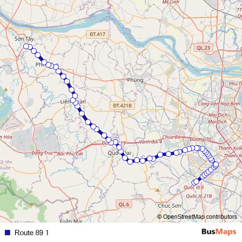 Route 89 1 bus Line Map