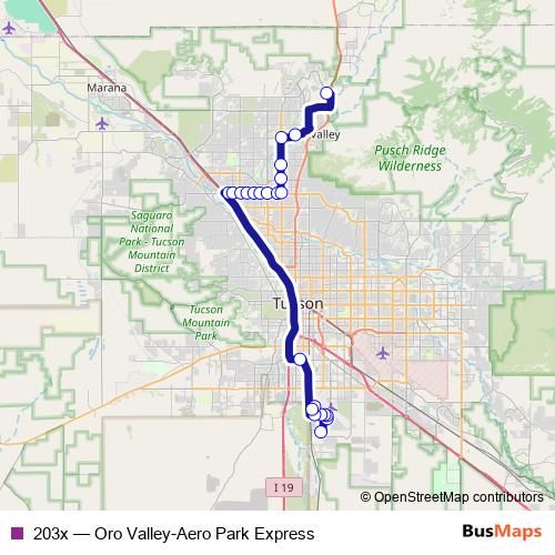 203x bus Line Map
