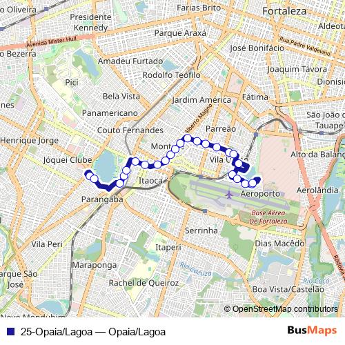 25-Opaia/Lagoa bus Line Map