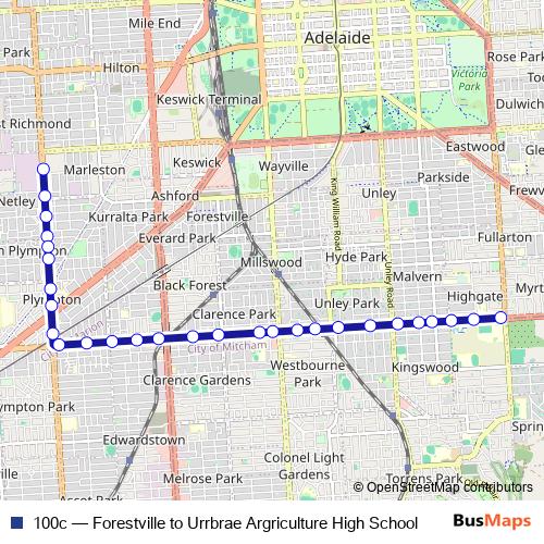 100c bus Line Map