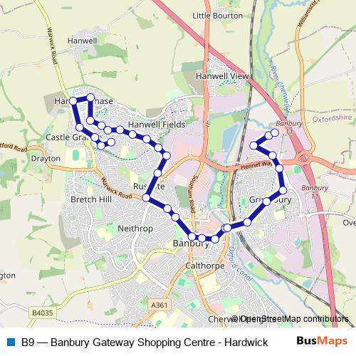 Stagecoach Oxfordshire B9 Banbury Gateway Shopping Centre - Hardwick ...