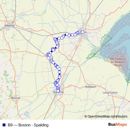 B9 bus Line Map