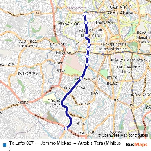 Tx Lafto 027 bus Line Map