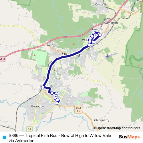 S886 bus Line Map
