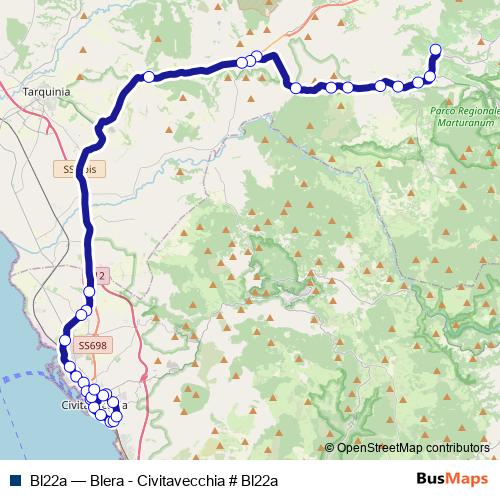 Bl22a bus Line Map