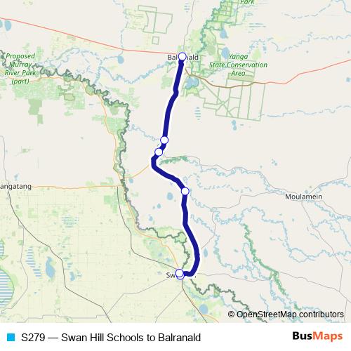 S279 bus Line Map