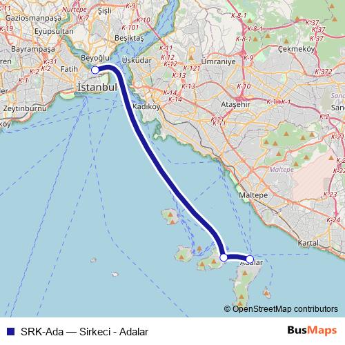 SRK-Ada ferry Line Map