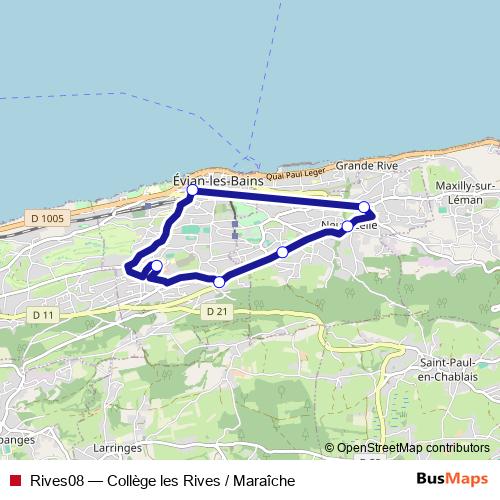 Rives08 bus Line Map