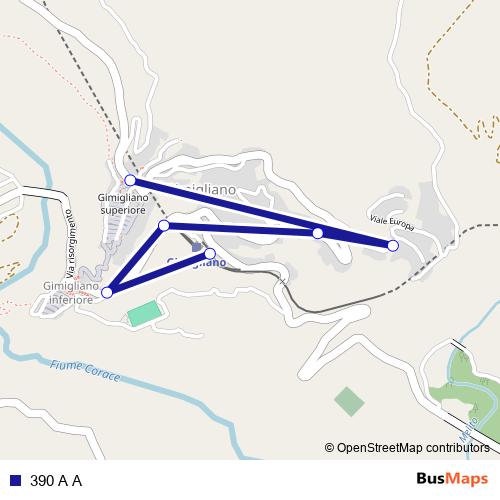 390 A A bus Line Map