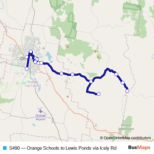 S490 bus Line Map