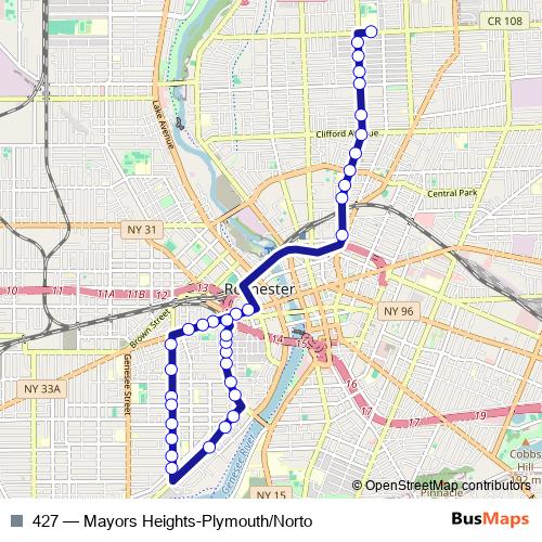 427 bus Line Map