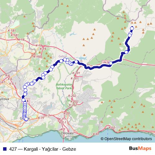 427 bus Line Map