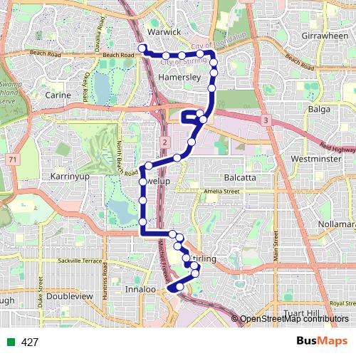 427 bus Line Map