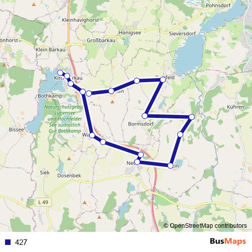 427 bus Line Map