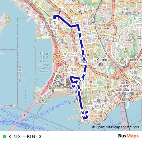 KLN-3 bus Line Map