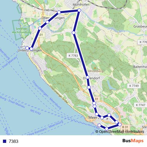 7383 bus Line Map